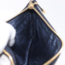 Christian Dior Trotter Canvas Montaigne Shoulder Bag Navy Gold Auth 182923A-20