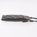Christian Dior Trotter Canvas Montaigne Shoulder Bag Navy Gold Auth 182923A-4