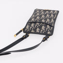 Christian Dior Trotter Canvas Montaigne Shoulder Bag Navy Gold Auth 182923A-6