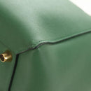 CELINE Mini Belt Hand Bag Leather 2way Green Gold Auth 182924M-15