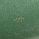 CELINE Mini Belt Hand Bag Leather 2way Green Gold Auth 182924M-16