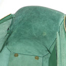 CELINE Mini Belt Hand Bag Leather 2way Green Gold Auth 182924M-21