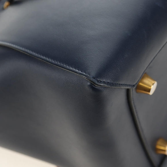 CELINE Belt bag Hand Bag Leather Navy Gold Auth 182925M
