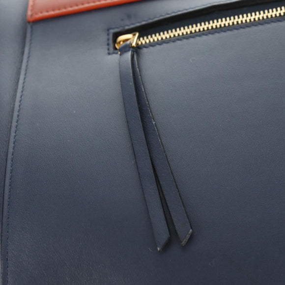 CELINE Belt bag Hand Bag Leather Navy Gold Auth 182925M