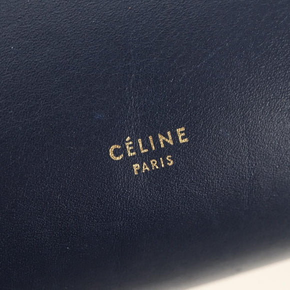 CELINE Belt bag Hand Bag Leather Navy Gold Auth 182925M