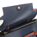 CELINE Belt bag Hand Bag Leather Navy Gold Auth 182925M-18