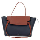 CELINE Belt bag Hand Bag Leather Navy Gold Auth 182925M-2