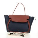CELINE Belt bag Hand Bag Leather Navy Gold Auth 182925M-27