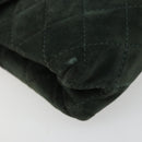 Salvatore Ferragamo Gancini Hand Bag Suede Green Gold Auth 182928-14