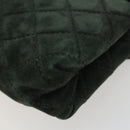 Salvatore Ferragamo Gancini Hand Bag Suede Green Gold Auth 182928-15