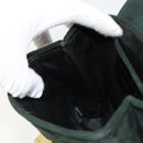 Salvatore Ferragamo Gancini Hand Bag Suede Green Gold Auth 182928-20