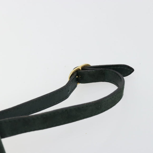 Salvatore Ferragamo Gancini Hand Bag Suede Green Gold Auth 182928