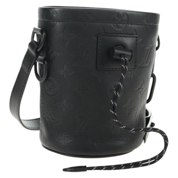LOUIS VUITTON Monogram Shadow Chalk Nanobag Bag Black M44628 LV Auth 182934SM
