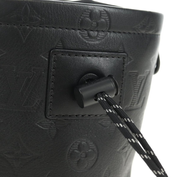 LOUIS VUITTON Monogram Shadow Chalk Nanobag Bag Black M44628 LV Auth 182934SM