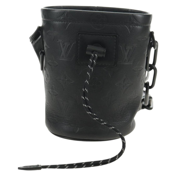 LOUIS VUITTON Monogram Shadow Chalk Nanobag Bag Black M44628 LV Auth 182934SM