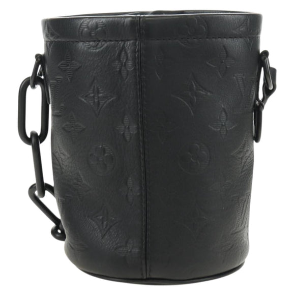 LOUIS VUITTON Monogram Shadow Chalk Nanobag Bag Black M44628 LV Auth 182934SM