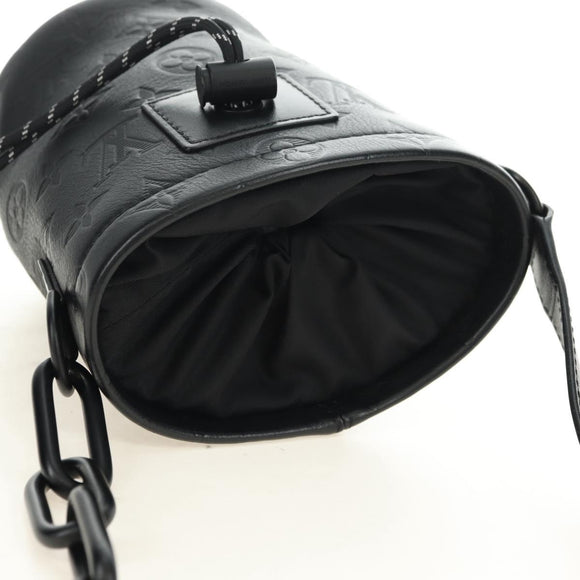 LOUIS VUITTON Monogram Shadow Chalk Nanobag Bag Black M44628 LV Auth 182934SM