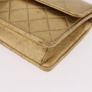 CHANEL Matelasse Chain Shoulder Bag Lamb Skin Gold CC Auth 182936M-15