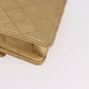 CHANEL Matelasse Chain Shoulder Bag Lamb Skin Gold CC Auth 182936M-16