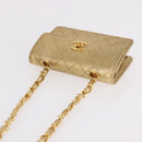 CHANEL Matelasse Chain Shoulder Bag Lamb Skin Gold CC Auth 182936M-6