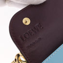 LOEWE Anagram Gate Mini Wallet Leather Blue Gold Auth 182937M-19