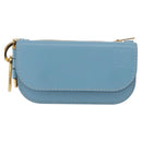 LOEWE Anagram Gate Mini Wallet Leather Blue Gold Auth 182937M-13