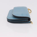 LOEWE Anagram Gate Mini Wallet Leather Blue Gold Auth 182937M-3