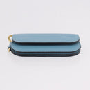 LOEWE Anagram Gate Mini Wallet Leather Blue Gold Auth 182937M-6