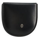 CARTIER Coin Purse Leather Black Silver Auth 182938A-1