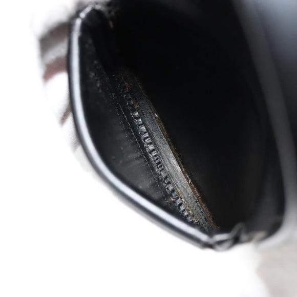 CARTIER Coin Purse Leather Black Silver Auth 182938A