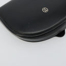 CARTIER Coin Purse Leather Black Silver Auth 182938A-14