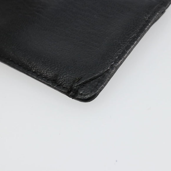 CHANEL Card Case Leather Black CC Auth 182939