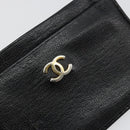 CHANEL Card Case Leather Black CC Auth 182939-17