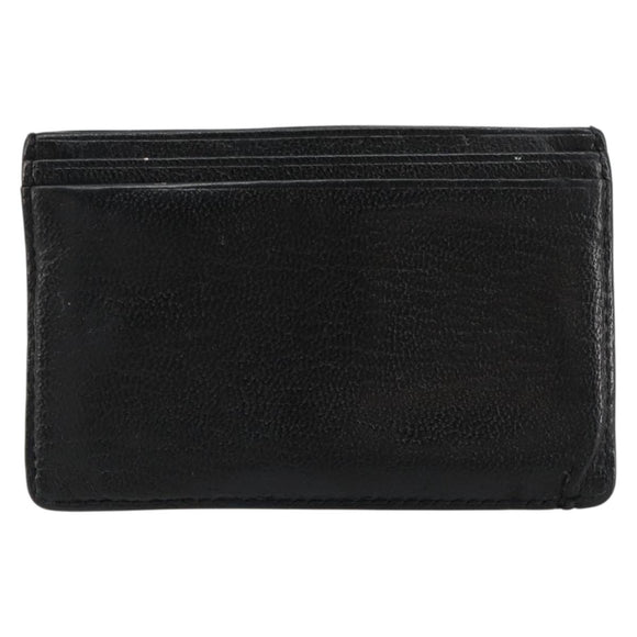 CHANEL Card Case Leather Black CC Auth 182939