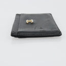 CHANEL Card Case Leather Black CC Auth 182939-4