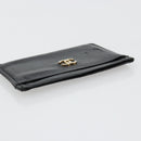CHANEL Card Case Leather Black CC Auth 182939-5