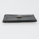 CHANEL Card Case Leather Black CC Auth 182939-6