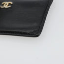 CHANEL Card Case Leather Black CC Auth 182939-7