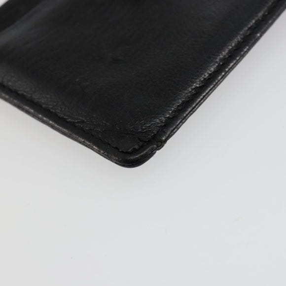 CHANEL Card Case Leather Black CC Auth 182939