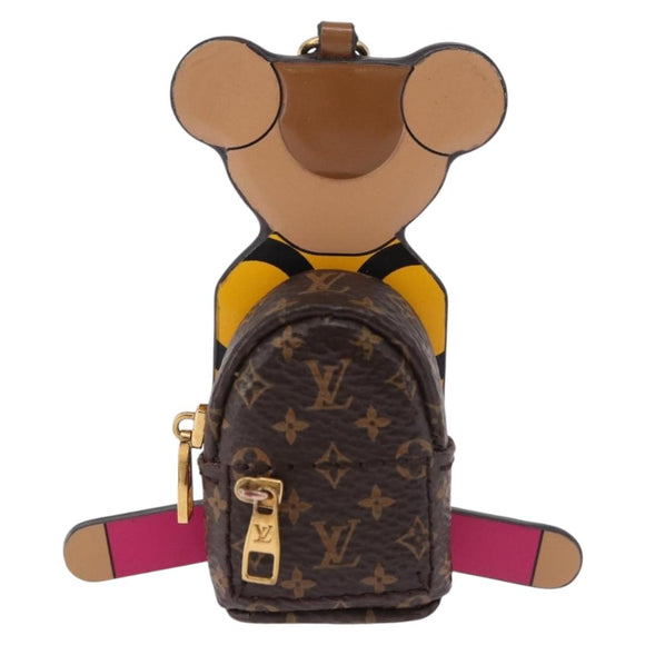 LOUIS VUITTON Monogram Porte Cles Christmas Teddy Bear Charm M63758 Auth 182940M