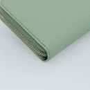PRADA Ribbon Long Wallet Saffiano leather Green Silver Auth 182941SAM-16