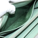PRADA Ribbon Long Wallet Saffiano leather Green Silver Auth 182941SAM-19