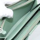 PRADA Ribbon Long Wallet Saffiano leather Green Silver Auth 182941SAM-21