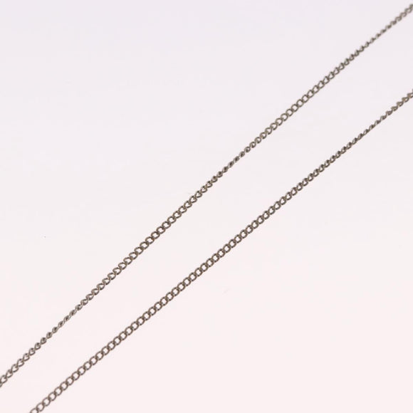 CHANEL COCO Mark Necklace metal Silver tone CC Auth 182942M