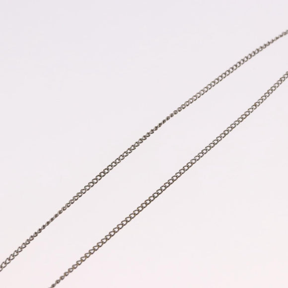 CHANEL COCO Mark Necklace metal Silver tone CC Auth 182942M
