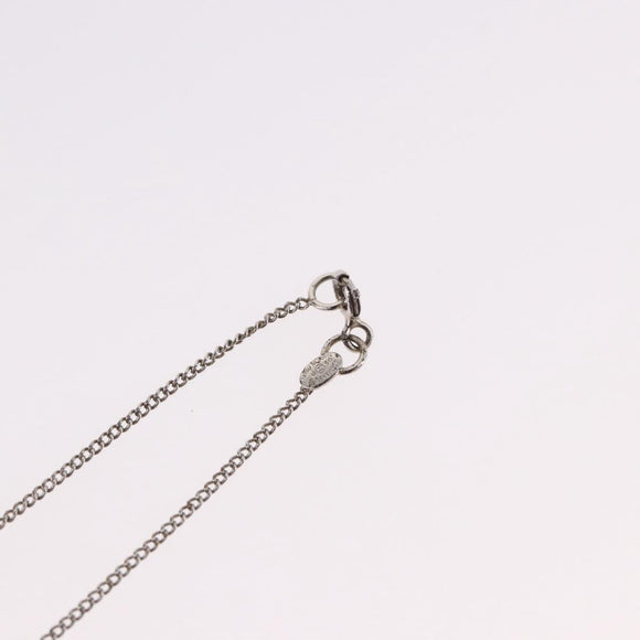 CHANEL COCO Mark Necklace metal Silver tone CC Auth 182942M