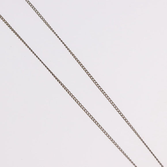 CHANEL COCO Mark Necklace metal Silver tone CC Auth 182942M
