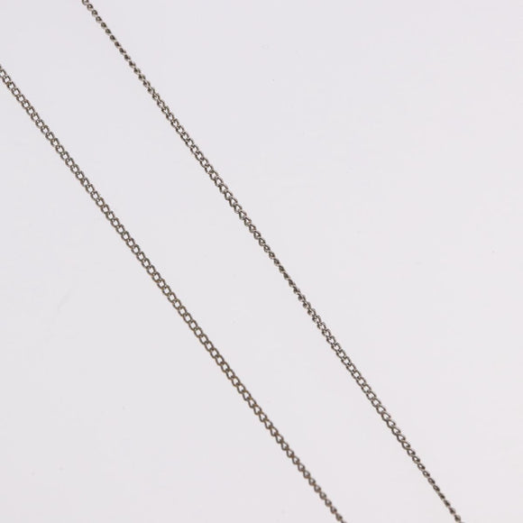 CHANEL COCO Mark Necklace metal Silver tone CC Auth 182942M