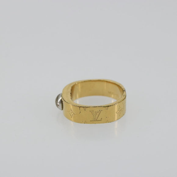 LOUIS VUITTON Berg Nanogram Ring metal Gold M00210 LV Auth 182944A