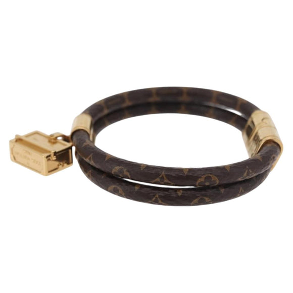 LOUIS VUITTON Monogram Brass Keep It Twice Bracelet M6640E LV Auth 182947M